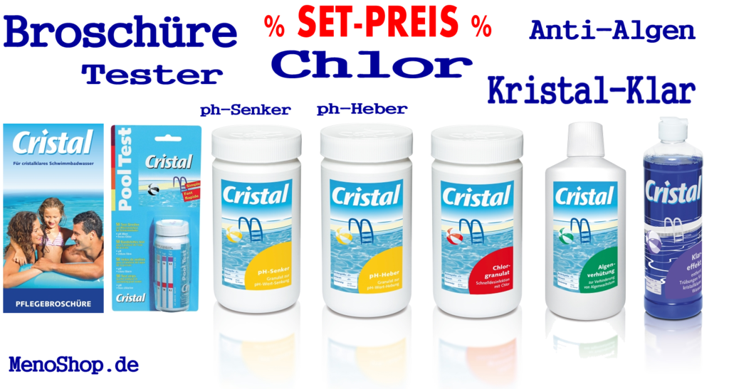 Cristal Wasserpflege Set 7-teilig Komplettpflege Pool